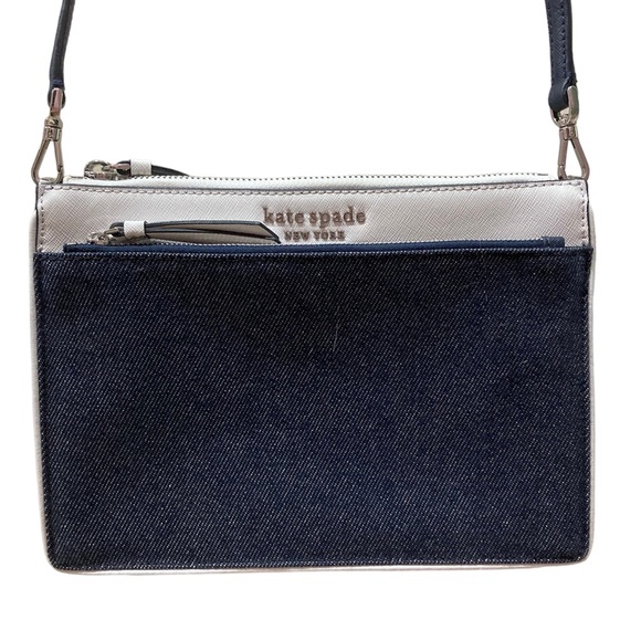 NWOT Kate Spade White Denim Crossbody Purse Bag - Picture 2 of 16